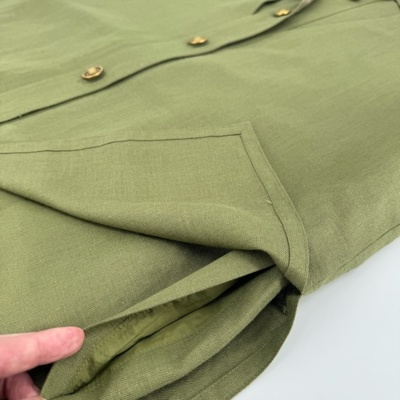 VTG TOM & LINDA PLATT Linen/Silk Layered Tapered Button Front Dress - Picture 8 of 14